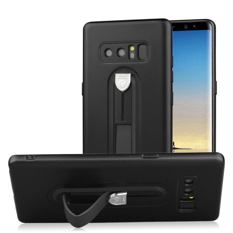 Shockproof Matte TPU Sliding Kickstand Phone Case for Samsung Galaxy Note 8 SM-N950 - Black-1