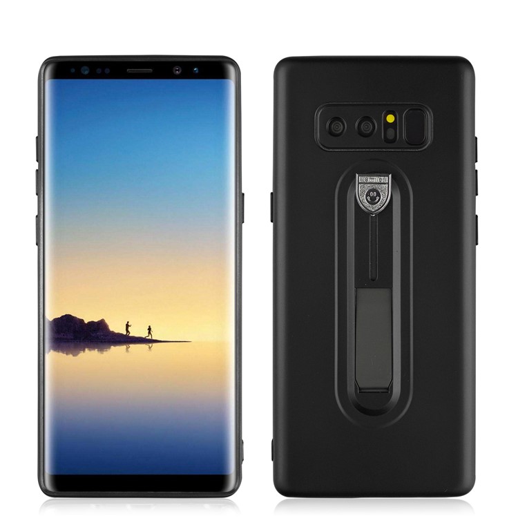 Shockproof Matte TPU Sliding Kickstand Phone Case for Samsung Galaxy Note 8 SM-N950 - Black-3