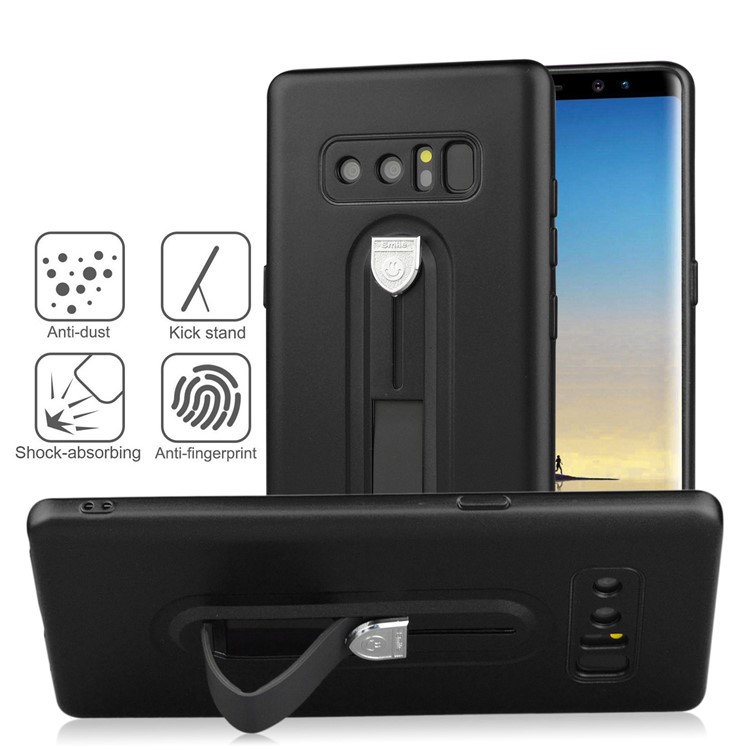 Shockproof Matte TPU Sliding Kickstand Phone Case for Samsung Galaxy Note 8 SM-N950 - Black-4