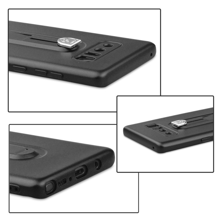 Shockproof Matte TPU Sliding Kickstand Phone Case for Samsung Galaxy Note 8 SM-N950 - Black-6