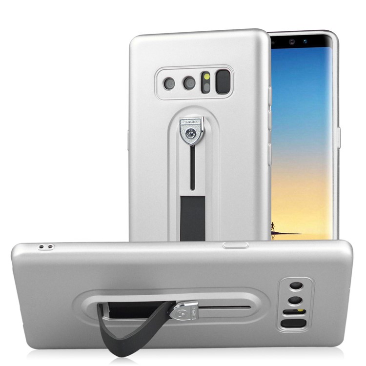 Shockproof Matte TPU Sliding Kickstand Phone Cover for Samsung Galaxy Note 8 SM-N950 - Silver-1