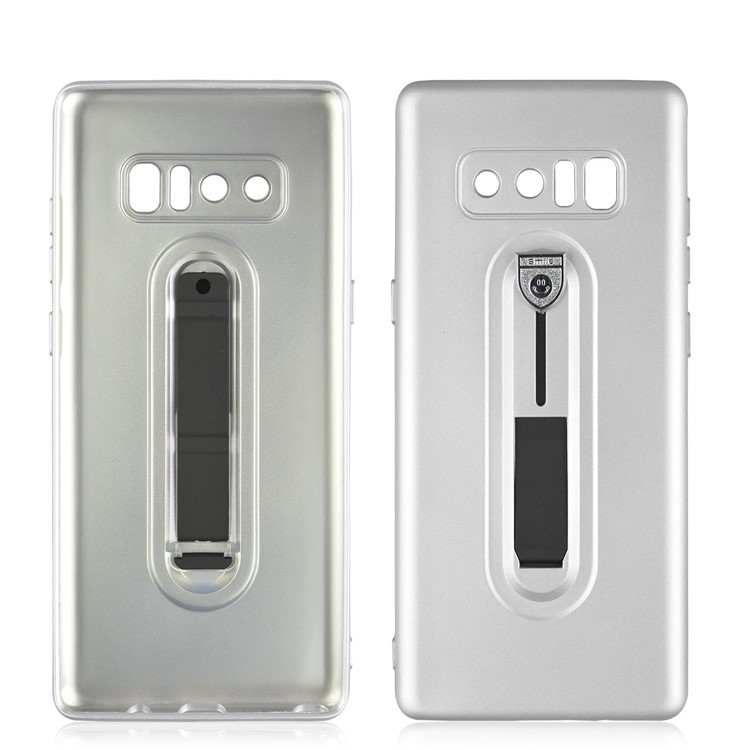 Shockproof Matte TPU Sliding Kickstand Phone Cover for Samsung Galaxy Note 8 SM-N950 - Silver-2