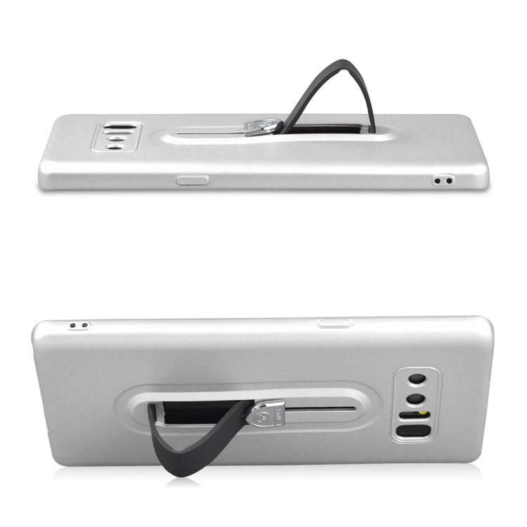 Shockproof Matte TPU Sliding Kickstand Phone Cover for Samsung Galaxy Note 8 SM-N950 - Silver-5