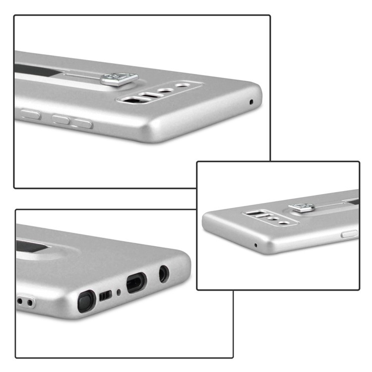 Shockproof Matte TPU Sliding Kickstand Phone Cover for Samsung Galaxy Note 8 SM-N950 - Silver-6