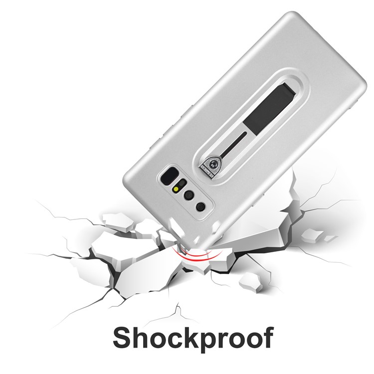 Shockproof Matte TPU Sliding Kickstand Phone Cover for Samsung Galaxy Note 8 SM-N950 - Silver-7