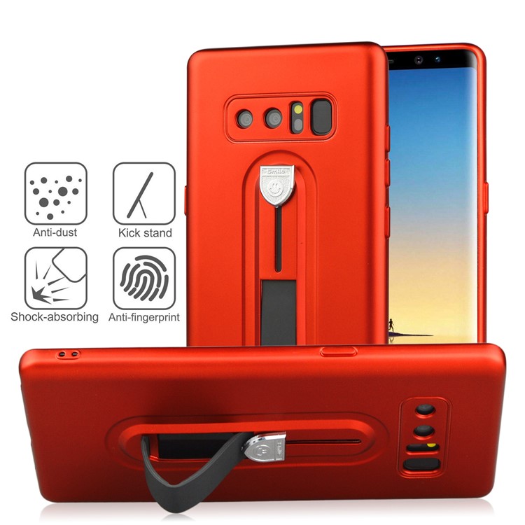 Shockproof Matte TPU Sliding Kickstand Phone Shell for Samsung Galaxy Note 8 SM-N950 - Red-1