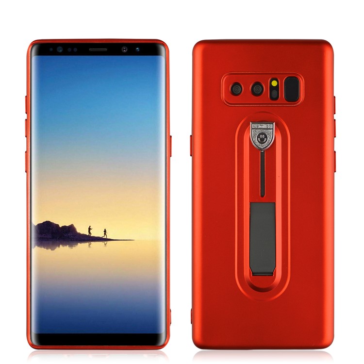 Shockproof Matte TPU Sliding Kickstand Phone Shell for Samsung Galaxy Note 8 SM-N950 - Red-3