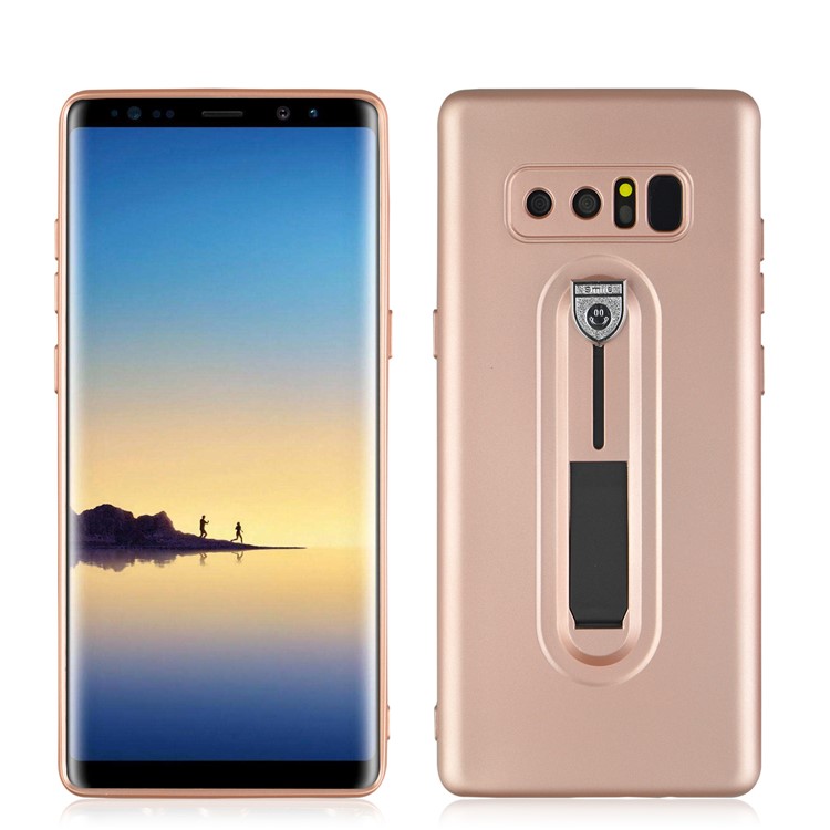 Shockproof Matte TPU Sliding Kickstand Phone Casing for Samsung Galaxy Note 8 SM-N950 - Rose Gold-3