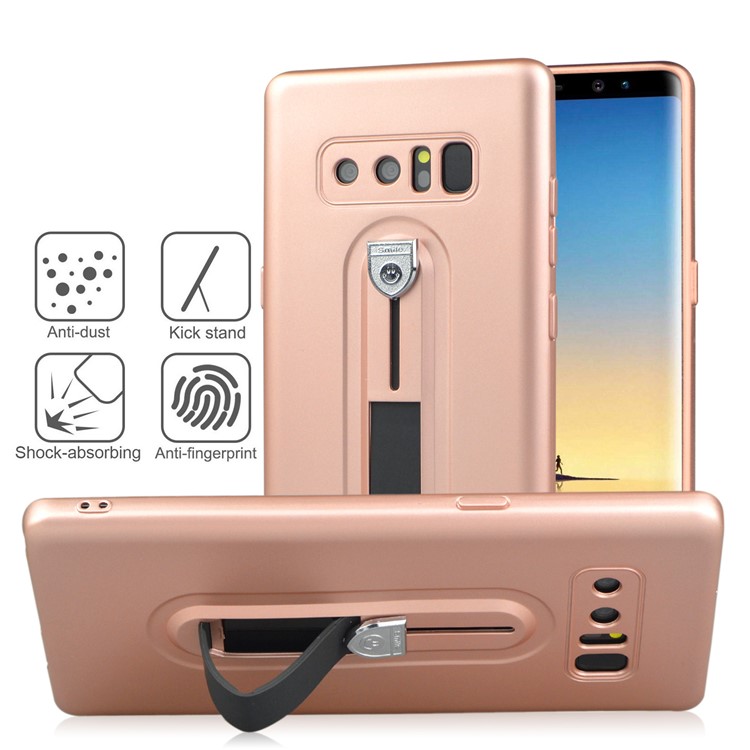 Shockproof Matte TPU Sliding Kickstand Phone Casing for Samsung Galaxy Note 8 SM-N950 - Rose Gold-4