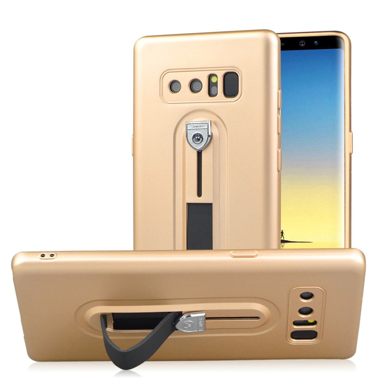 Shockproof Matte TPU Sliding Kickstand Mobile Phone Case for Samsung Galaxy Note 8 SM-N950 - Gold-1