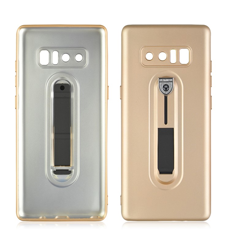 Shockproof Matte TPU Sliding Kickstand Mobile Phone Case for Samsung Galaxy Note 8 SM-N950 - Gold-2