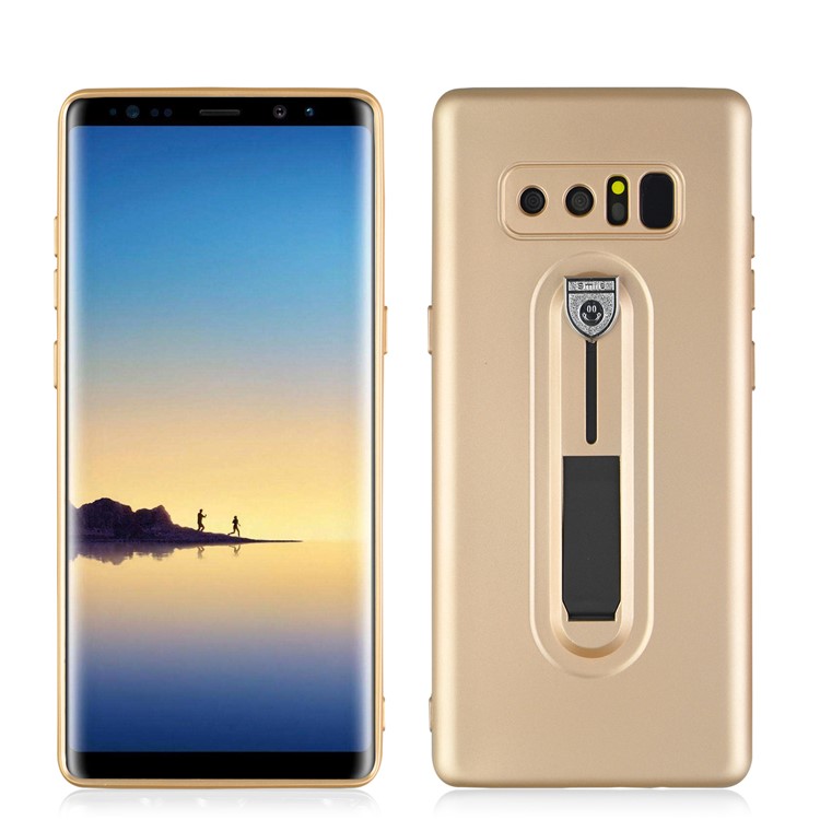 Shockproof Matte TPU Sliding Kickstand Mobile Phone Case for Samsung Galaxy Note 8 SM-N950 - Gold-3