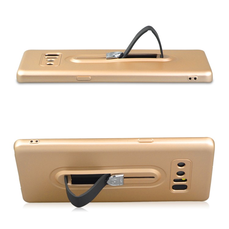 Shockproof Matte TPU Sliding Kickstand Mobile Phone Case for Samsung Galaxy Note 8 SM-N950 - Gold-5