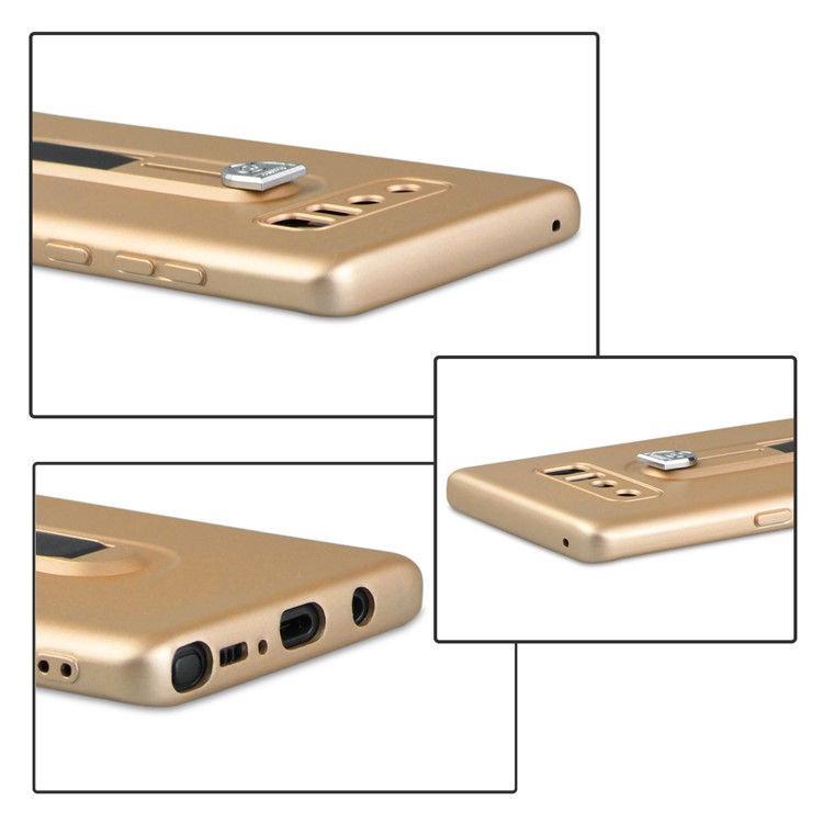 Shockproof Matte TPU Sliding Kickstand Mobile Phone Case for Samsung Galaxy Note 8 SM-N950 - Gold-6