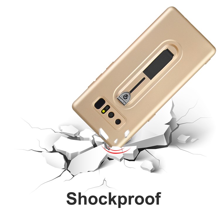 Shockproof Matte TPU Sliding Kickstand Mobile Phone Case for Samsung Galaxy Note 8 SM-N950 - Gold-7