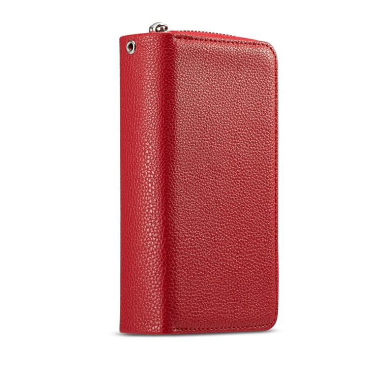 Litchi Texture Detachable 2 in 1 Wallet Leather Cover for Samsung Galaxy S9 G960 - Red-2