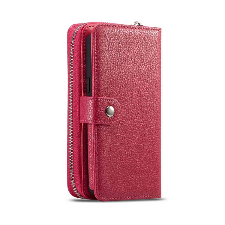Litchi Texture Detachable 2 in 1 Wallet Leather Phone Case for Samsung Galaxy S9 G960 - Rose-1