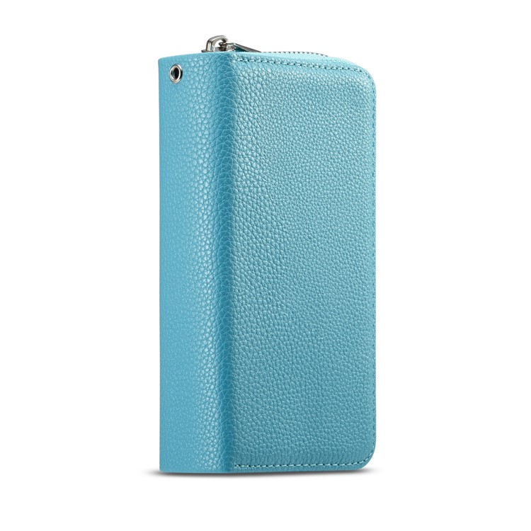 Litchi Texture Leather Wallet Mobile Casing + Detachable Inner PC Shell for Samsung Galaxy S9 G960 - Blue-2