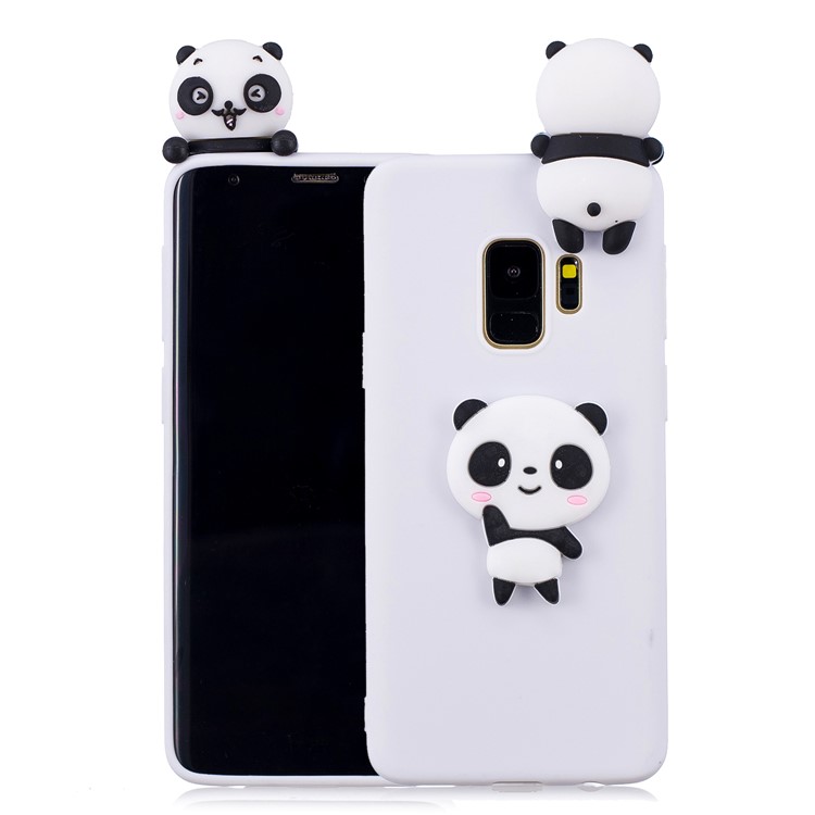 3D Pattern Soft TPU Back Cover for Samsung Galaxy S9 G960 - White Background Panda-1