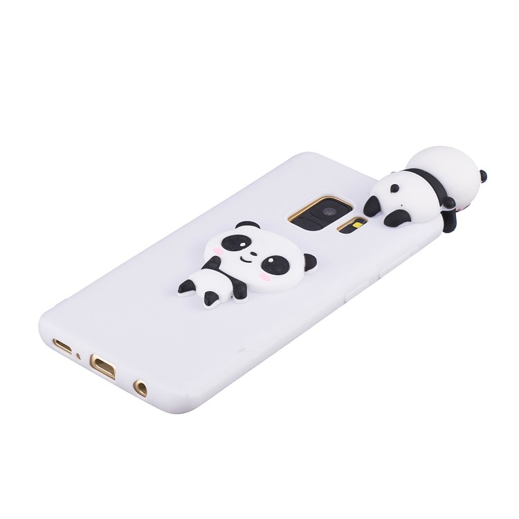 3D Pattern Soft TPU Back Cover for Samsung Galaxy S9 G960 - White Background Panda-4