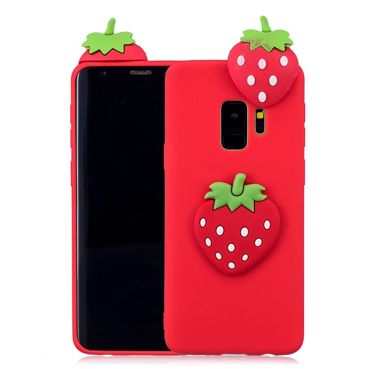 3D Pattern Soft TPU Back Shell for Samsung Galaxy S9 G960 - Strawberry-1