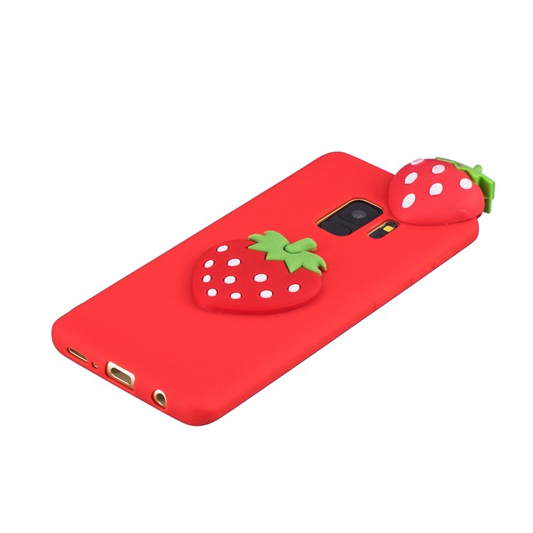 3D Pattern Soft TPU Back Shell for Samsung Galaxy S9 G960 - Strawberry-4