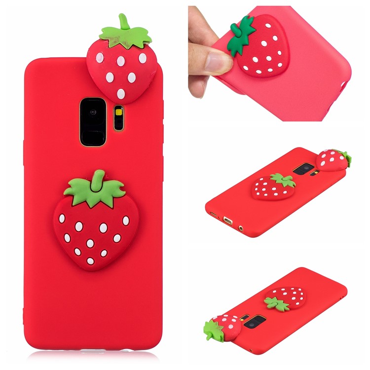 3D Pattern Soft TPU Back Shell for Samsung Galaxy S9 G960 - Strawberry-7