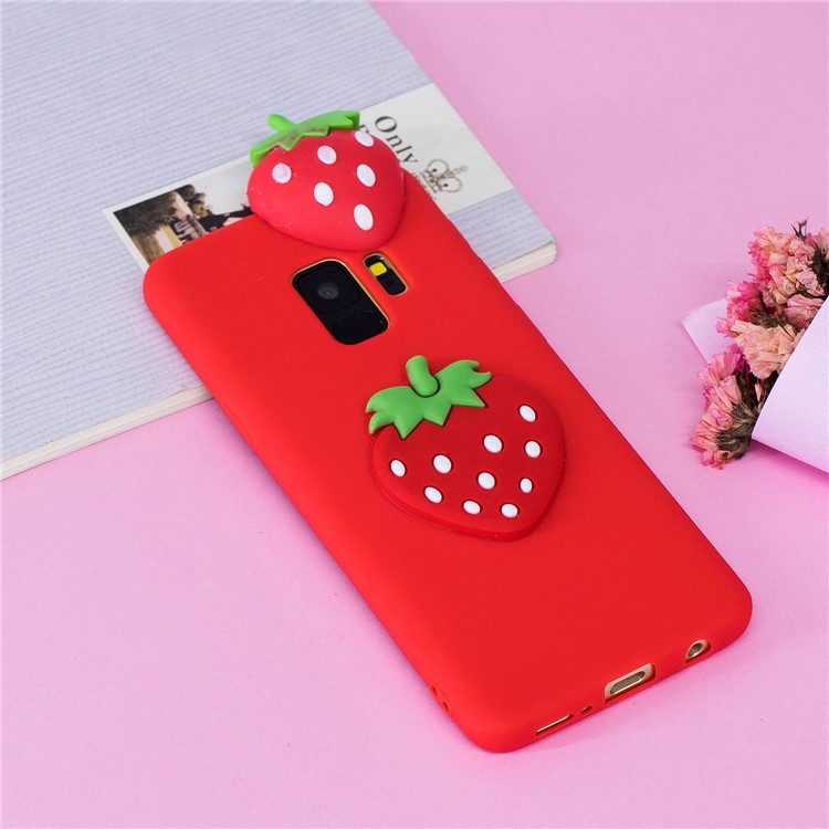 3D Pattern Soft TPU Back Shell for Samsung Galaxy S9 G960 - Strawberry-8