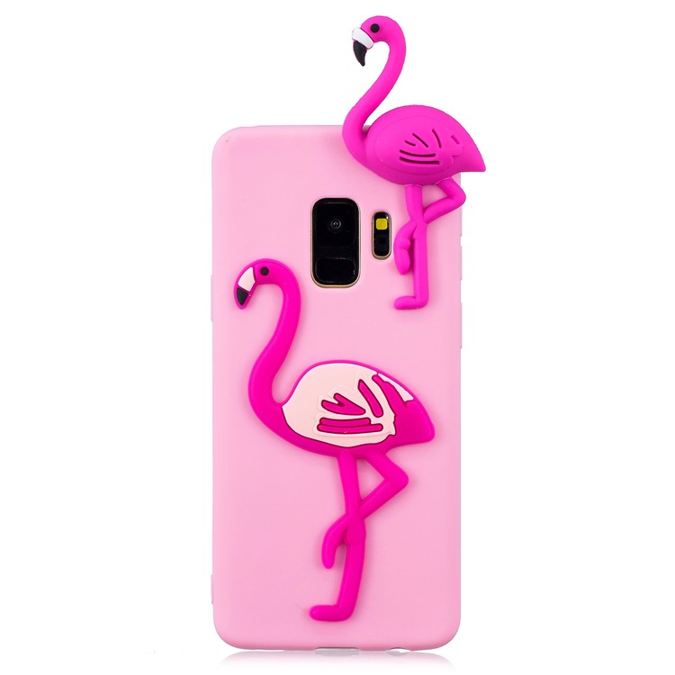 3D Pattern Soft TPU Phone Case for Samsung Galaxy S9 G960 - Flamingo-2