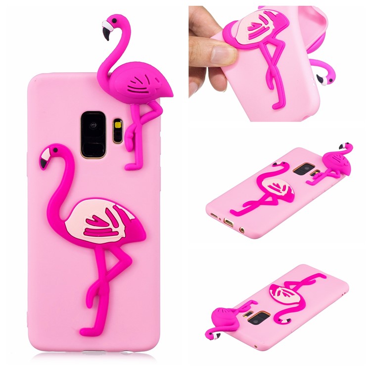 3D Pattern Soft TPU Phone Case for Samsung Galaxy S9 G960 - Flamingo-7
