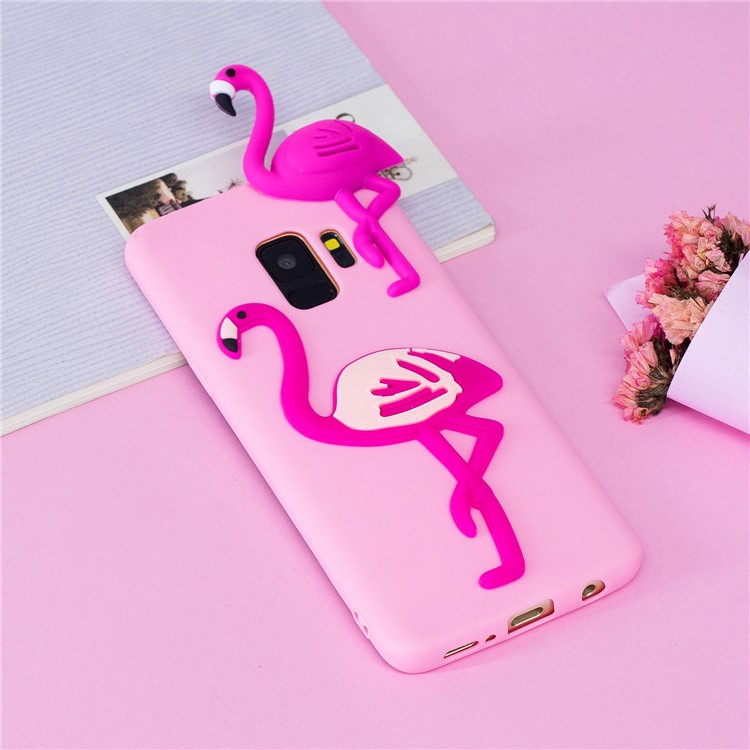 3D Pattern Soft TPU Phone Case for Samsung Galaxy S9 G960 - Flamingo-8