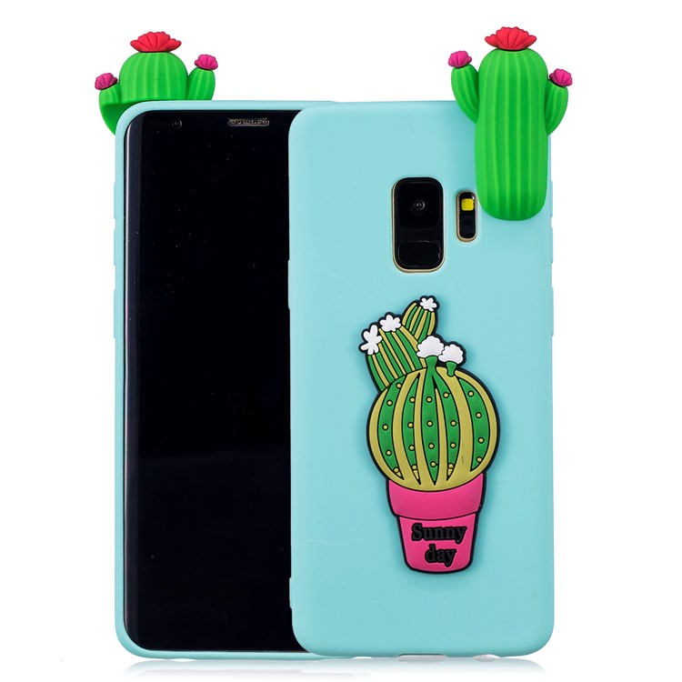 3D Pattern Soft TPU Mobile Shell for Samsung Galaxy S9 G960 - Cactus-1
