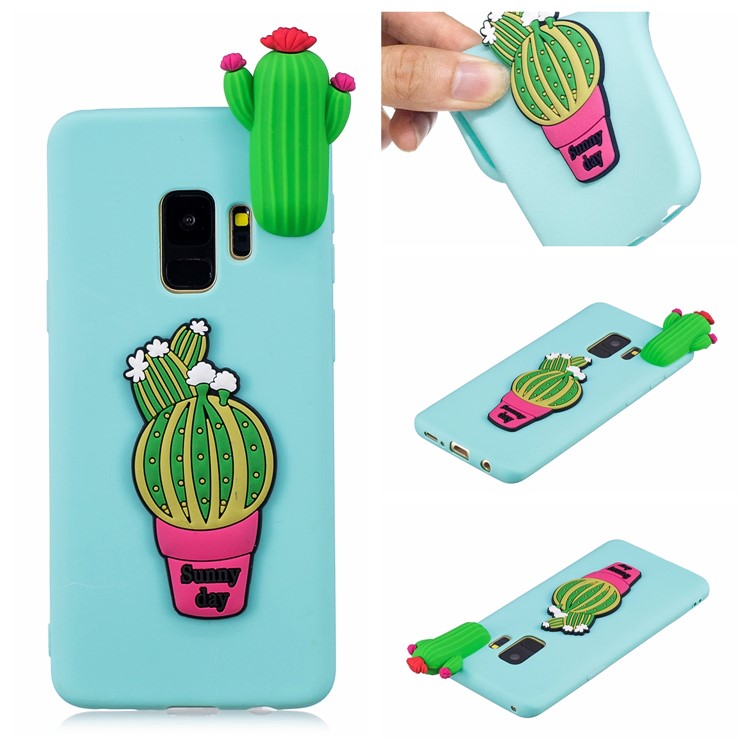 3D Pattern Soft TPU Mobile Shell for Samsung Galaxy S9 G960 - Cactus-7