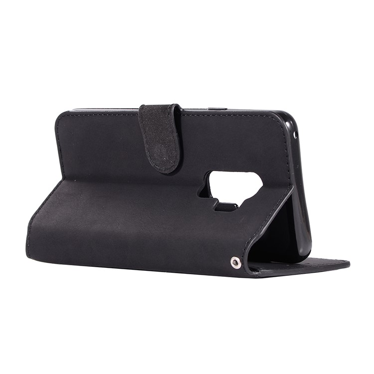 Retro Style Leather Wallet Case for Samsung Galaxy S9+ SM-G965 - Black-5