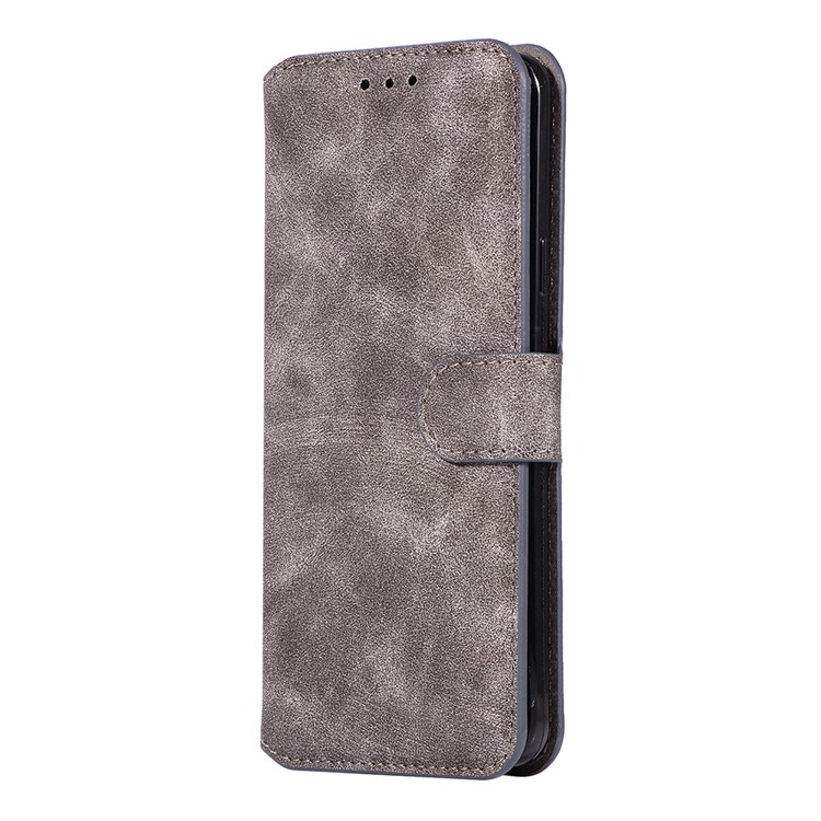 Retro Style Leather Wallet Cover for Samsung Galaxy S9+ SM-G965 - Grey-2