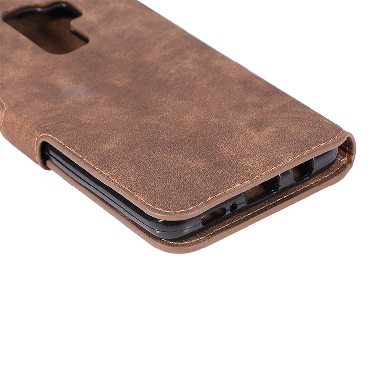 Retro Style PU Leather Wallet Case for Samsung Galaxy S9+ SM-G965 - Brown-9