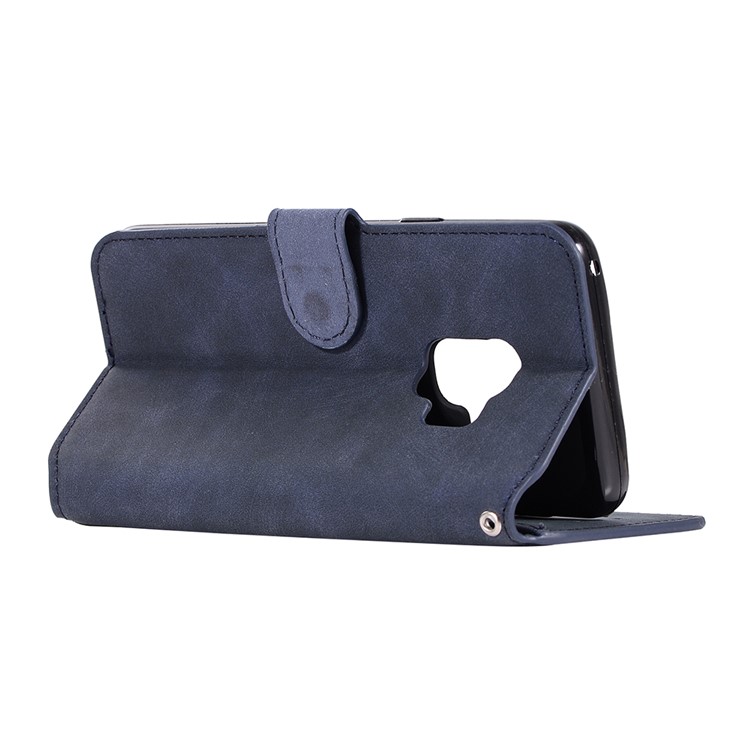Retro Style Magnetic Leather Stand Case for Samsung Galaxy S9 SM-G960 - Dark Blue-5
