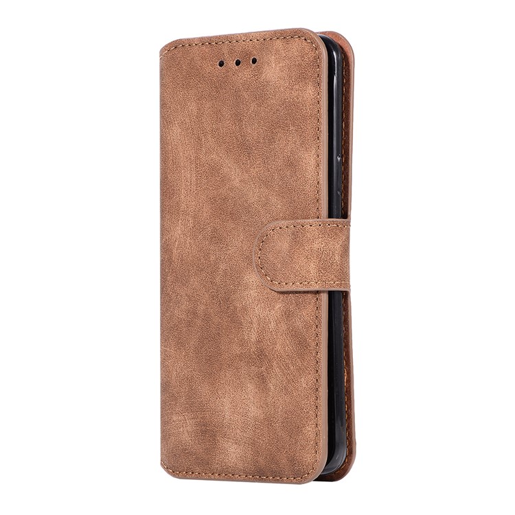 Retro Style Magnetic Leather Stand Cover for Samsung Galaxy S9 SM-G960 - Brown-2