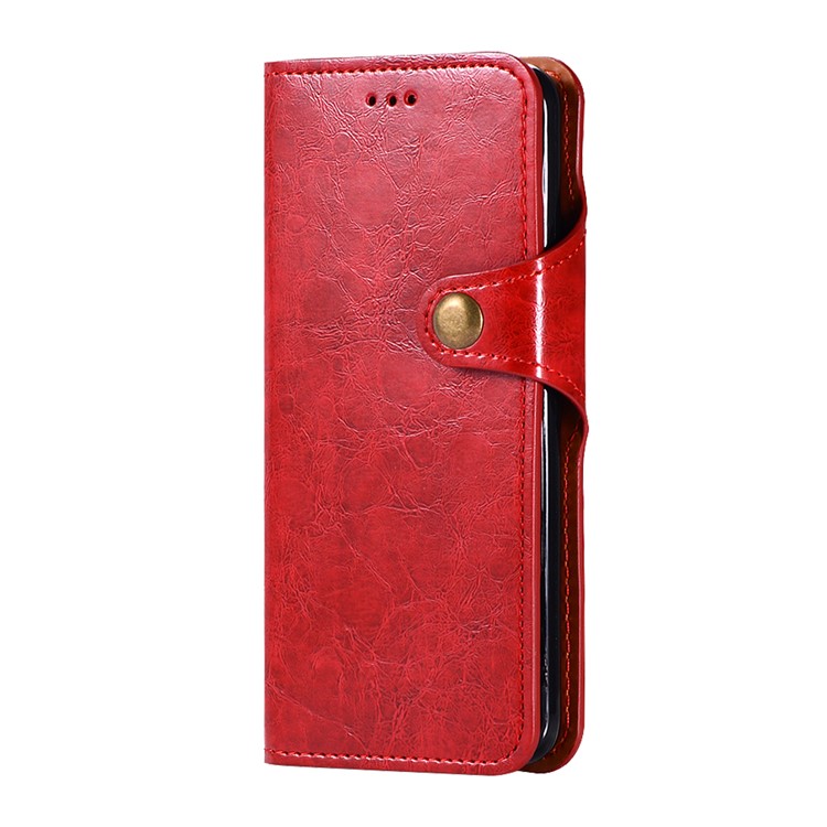 Crazy Horse PU Leather Wallet Cover + Detachable Leather Coated TPU Cover for Samsung Galaxy S9 SM-G960 - Red-2