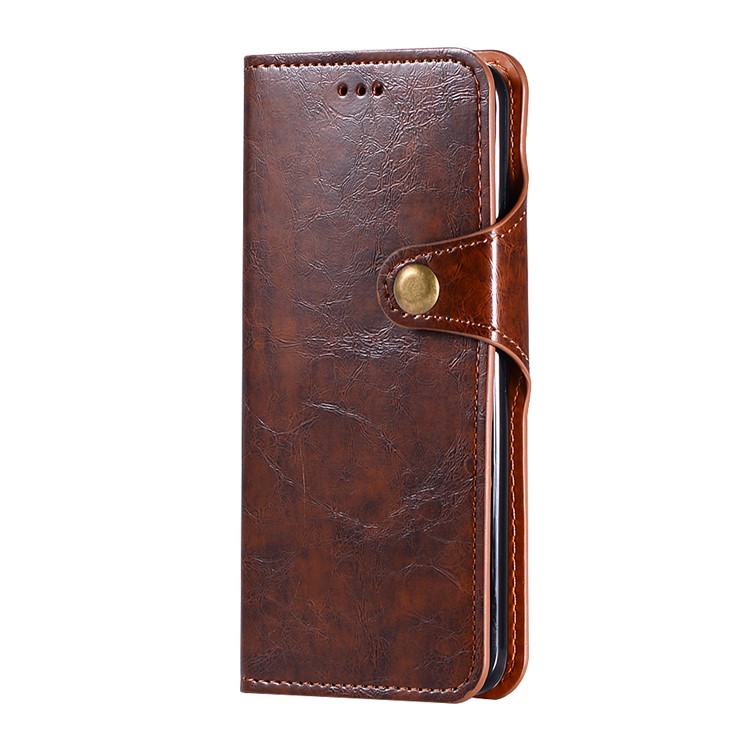 Crazy Horse PU Leather Wallet Cover + Detachable Leather Coated TPU Casing for Samsung Galaxy S9 SM-G960 - Brown-2