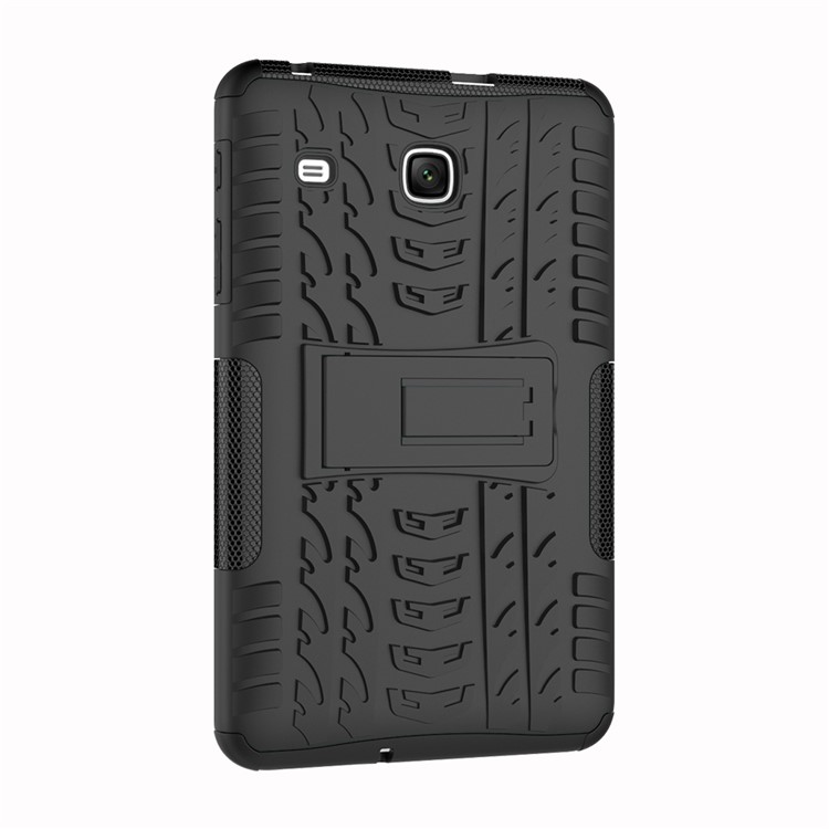 Tire Pattern Kickstand PC + TPU Hybrid Cover for Samsung Galaxy Tab E 8.0 T375 T377 - Black-4