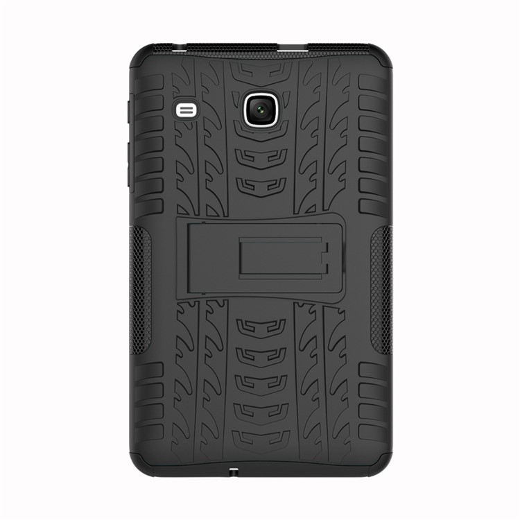 Tire Pattern Kickstand PC + TPU Hybrid Cover for Samsung Galaxy Tab E 8.0 T375 T377 - Black-5