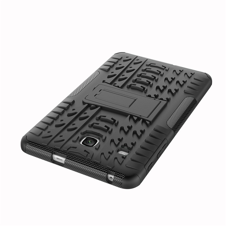 Tire Pattern Kickstand PC + TPU Hybrid Cover for Samsung Galaxy Tab E 8.0 T375 T377 - Black-6