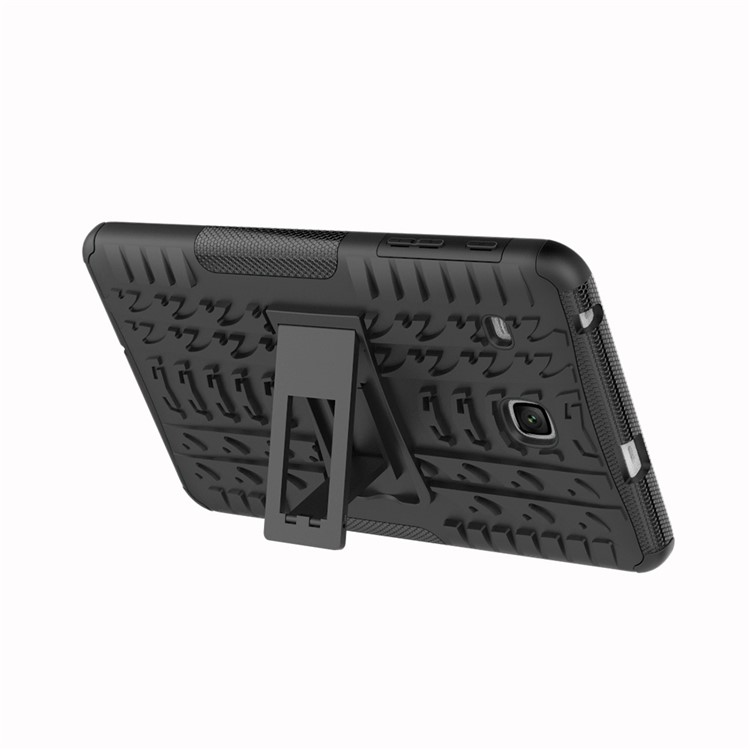 Tire Pattern Kickstand PC + TPU Hybrid Cover for Samsung Galaxy Tab E 8.0 T375 T377 - Black-7