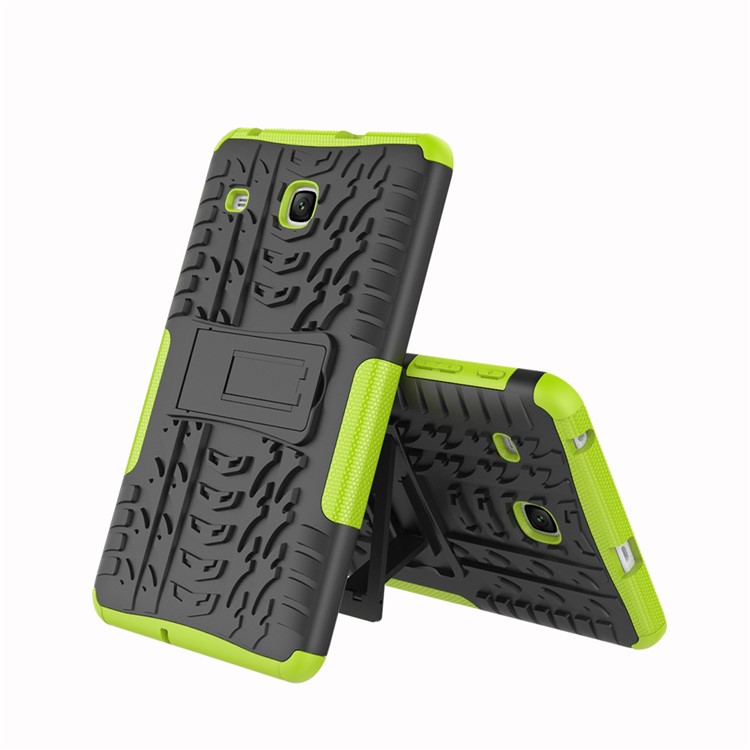 Tire Pattern Kickstand PC + TPU Hybrid Phone Casing for Samsung Galaxy Tab E 8.0 T375 T377 - Green-2