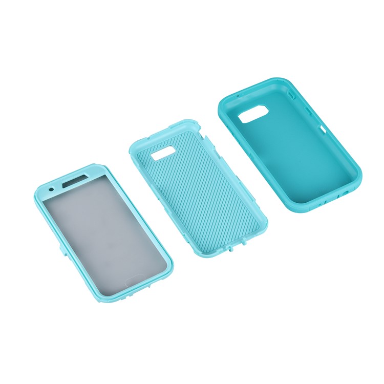Shockproof Drop-proof Dust-proof PC + TPU Hybrid Cell Phone Case for Samsung Galaxy J3 2017 US Version/J3 Emerge/J3 Prime - Baby Blue-4