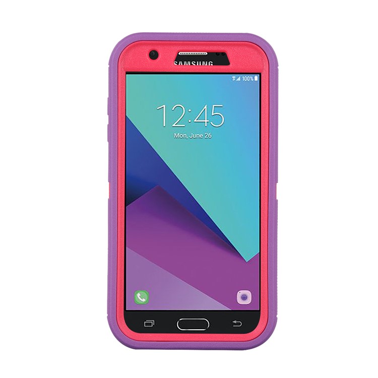 Shockproof Drop-proof Dust-proof PC + TPU Hybrid Cell Phone Cover for Samsung Galaxy J3 2017 US Version/J3 Emerge/J3 Prime - Purple / Rose-5