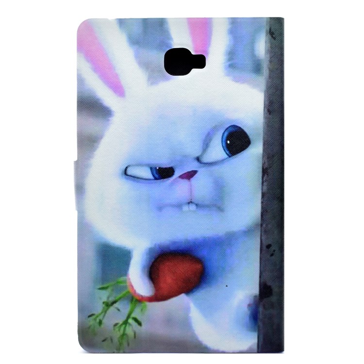 Pattern Printing Leather Protector Case for Samsung Galaxy Tab A 10.1 (2016) T580 T585 - Rabbit Holding Carrot-3