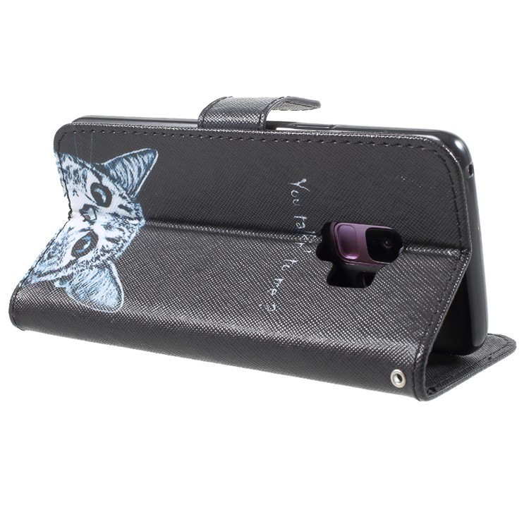 Pattern Printing Leather Wallet Stand Case for Samsung Galaxy S9 SM-G960 - You Talking to Me-5