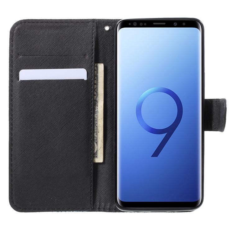 Pattern Printing Leather Wallet Cover with Stand for Samsung Galaxy S9 SM-G960 - Don't Touch My Phone-6
